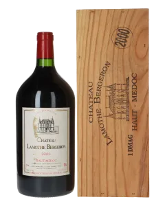 Chateau Lamothe Bergeron Cru Bourgeois Sup&eacute;rieur 2000 Doppelmagnum in 1er Holzkiste 