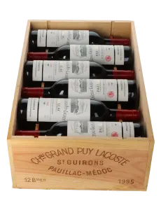Chateau Grand Puy Lacoste 5eme Cru 1995 in 12er Holzkiste