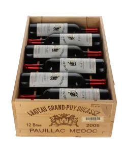 Chateau Grand Puy Lacoste 5eme Cru 2005 in 12er Holzkiste