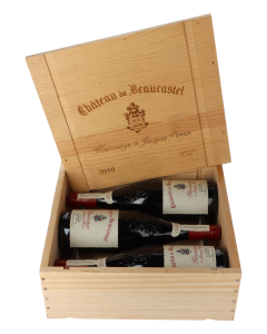 Chateau de Beaucastel Hommage à Jacques Perrin 2010 in 3er Holzkiste