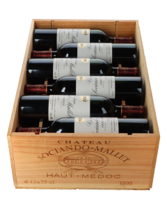 Chateau Sociando Mallet 1998 in 12er Holzkiste