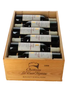 Chateau La Tour Figeac Grand Cru Classe 1998 in 12er Holzkiste