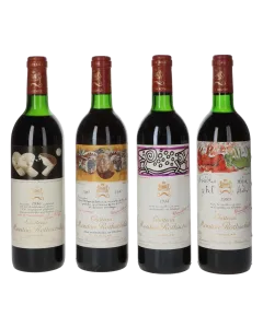 Chateau Mouton Rothschild Jahrgangs Vertikale (1986-1989)(4 Fl.) 