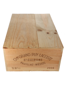 Chateau Grand Puy Lacoste 2000 in 12er Holzkiste