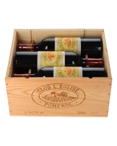 Chateau Clos L’Eglise 2001 in 6er Holzkiste