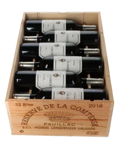 Pichon Lalande Chateau Pichon Longueville Comtesse de Lalande Reserve de la Comtesse 2016 in 12er Holzkiste