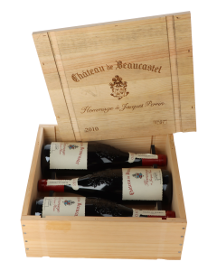 Chateau de Beaucastel Hommage à Jacques Perrin 2010 in 3er Holzkiste