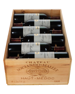 Chateau Sociando Mallet 1998 in 12er Holzkiste