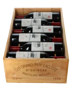 Chateau Grand Puy Lacoste 5eme Cru 1996  in 12er Holzkiste