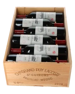 Chateau Grand Puy Lacoste 5eme Cru 2000 in 12er Holzkiste