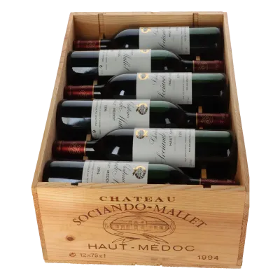 Chateau Sociando Mallet 1994 in 12er Holzkiste