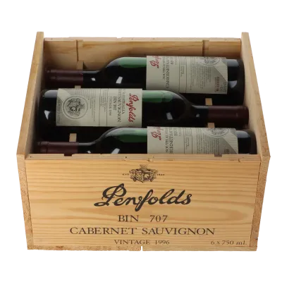 Penfolds Bin 707 Cabernet Sauvignon 1996 in 6er Holzkiste
