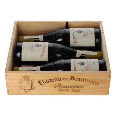 Chateau de Beaucastel Rousanne Vieilles Vignes 2015 in 3er Holzkiste