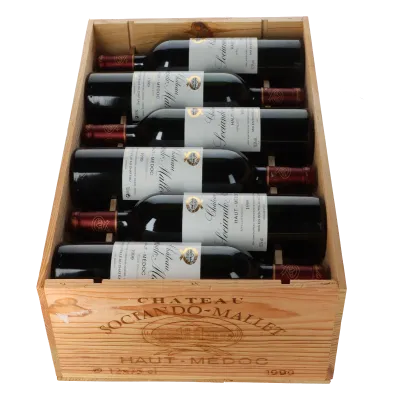 Sociando Mallet Chateau Sociando Mallet 1999 in 12er Holzkiste