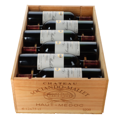 Chateau Sociando Mallet 1998 in 12er Holzkiste