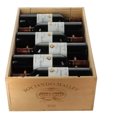 Chateau Sociando Mallet 2010 in 12er Holzkiste