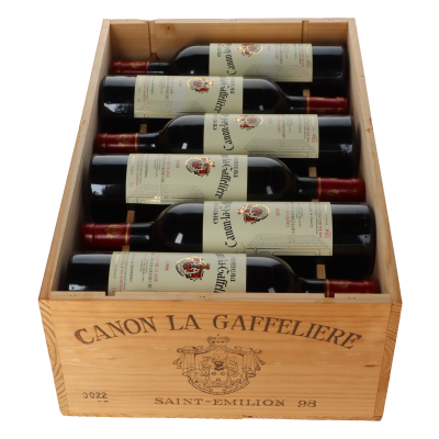 Chateau Canon la Gaffeliere 1998 in 12er Holzkiste