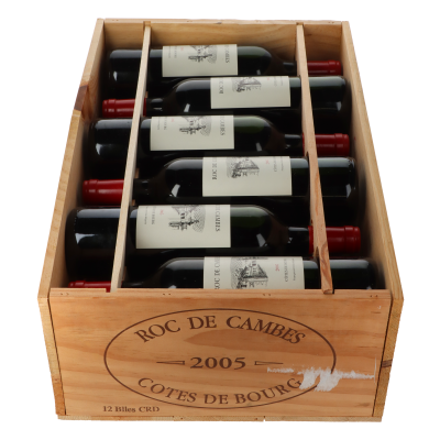 Chateau Roc de Cambes 2005 in 12er Holzkiste
