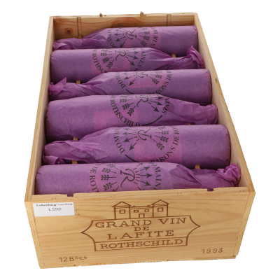 Château Lafite Rothschild 1993 in 12er Holzkiste