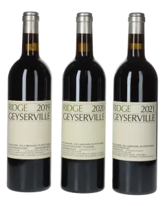 Ridge Vineyards Geyserville Zinfandel Vertikale (2019-2021)(3 Fl.)