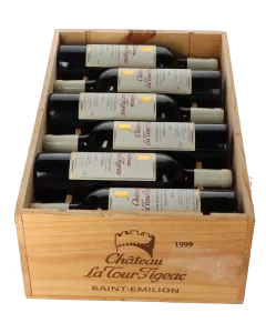 Chateau La Tour Figeac Grand Cru Classe 1999 in 12er Holzkiste