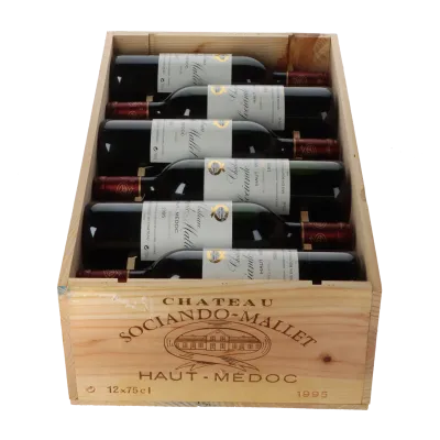 Sociando Mallet Chateau Sociando Mallet 1995 in 12er Holzkiste